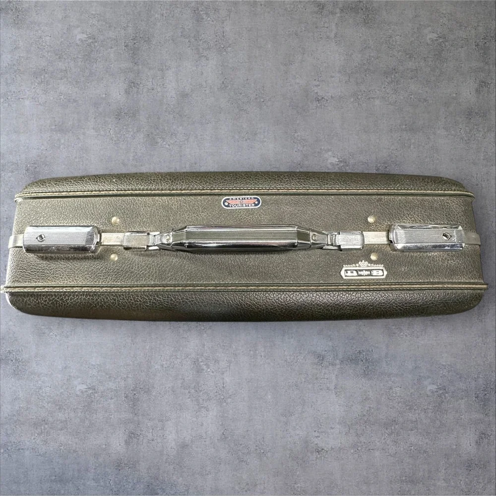 Vintage American Tourister Dark Green Tiara‎ Hard Case Luggage 21 X 15 X 7